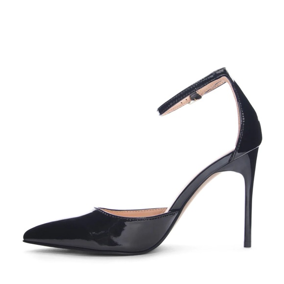 Chinese Laundry Dolly Heels Point Toe Ankle Strap Stiletto Heels - Black - Picture 3 of 5